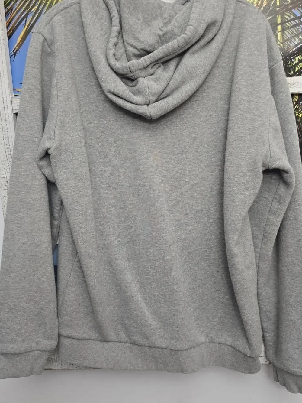 adidas Gray Pullover Hoodie with Trefoil Logo